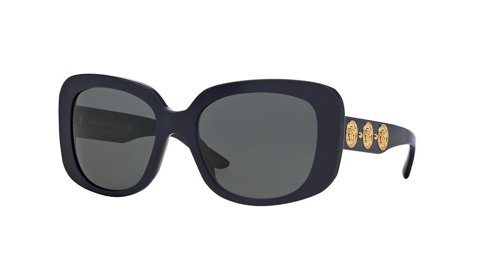 Versace VE4284 Single Vision Prescription Sunglasses VE4284-512987-56 - Lens Diameter 56 mm, Frame Color Blue/Black
