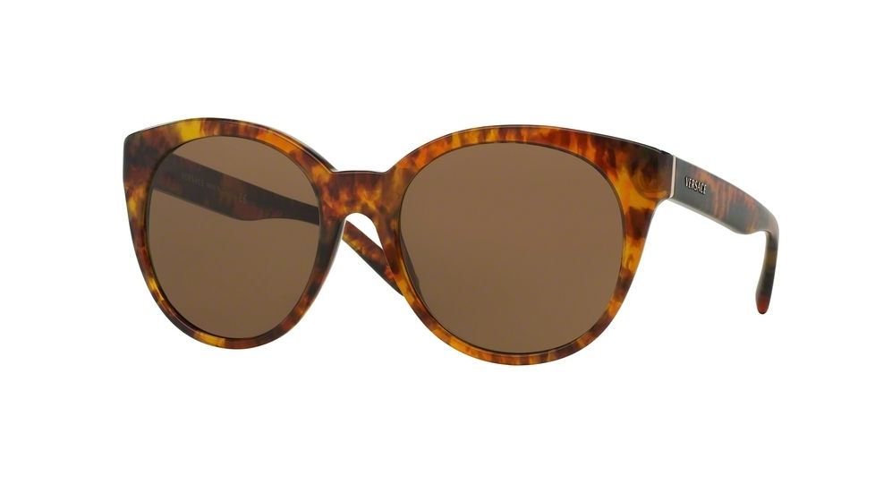 Versace VE4286 Sunglasses 512673-57 - Variegated Havana Frame, Brown Lenses