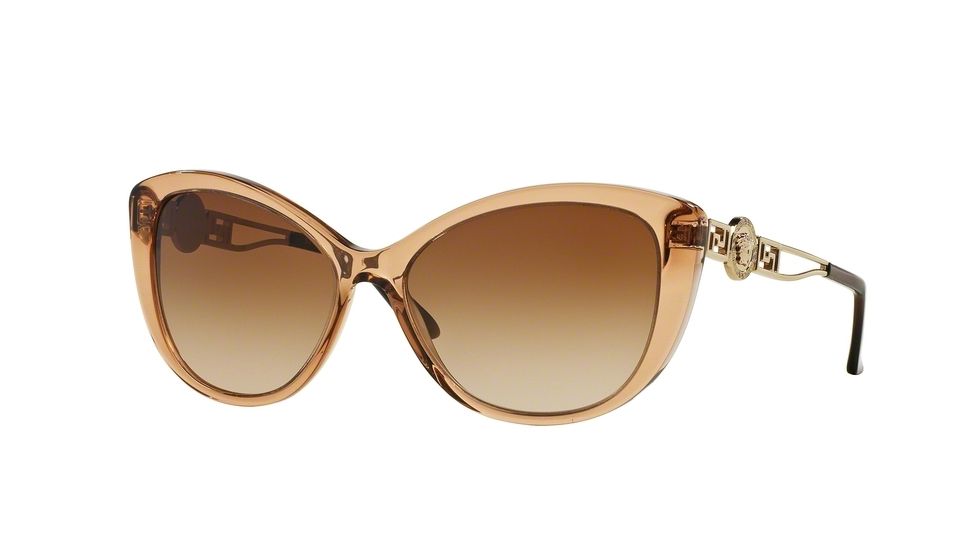 Versace VE4295 Single Vision Prescription Sunglasses VE4295-617-13-57 - Lens Diameter 57 mm, Frame Color Transparent Brown