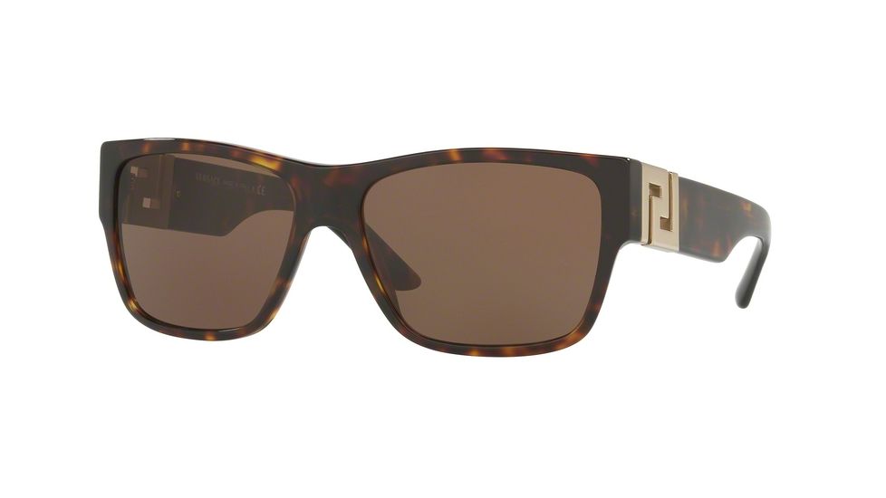 Versace VE4296 Sunglasses 108/73-59 - Havana Frame, Brown Lenses