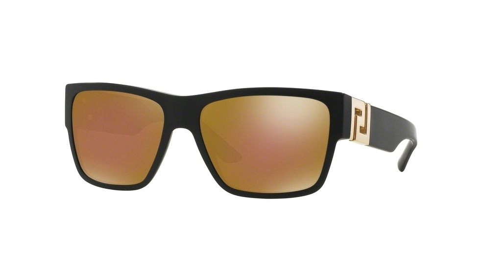 Versace VE4296 Sunglasses 50795A-59 - Sand Black Frame, Brown Mirror Bronze Lenses