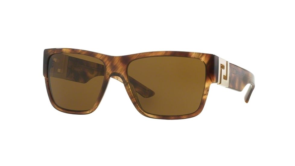 Versace VE4296 Sunglasses 514373-59 - Striped Havana Frame, Brown Lenses