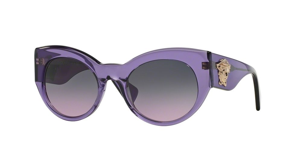 Versace VE4297 Single Vision Prescription Sunglasses VE4297-516090-54 - Lens Diameter 54 mm, Frame Color Transparent Violet
