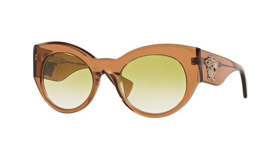 Versace VE4297 Single Vision Prescription Sunglasses VE4297-617-8E-54 - Lens Diameter 54 mm, Frame Color Transparent Brown