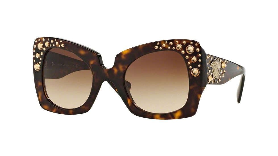 Versace VE4308B Single Vision Prescription Sunglasses VE4308B-108-13-52 - Lens Diameter 52 mm, Frame Color Havana