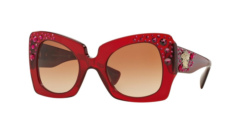 Versace VE4308B Single Vision Prescription Sunglasses VE4308B-517113-52 - Lens Diameter 52 mm, Frame Color Transparent Red