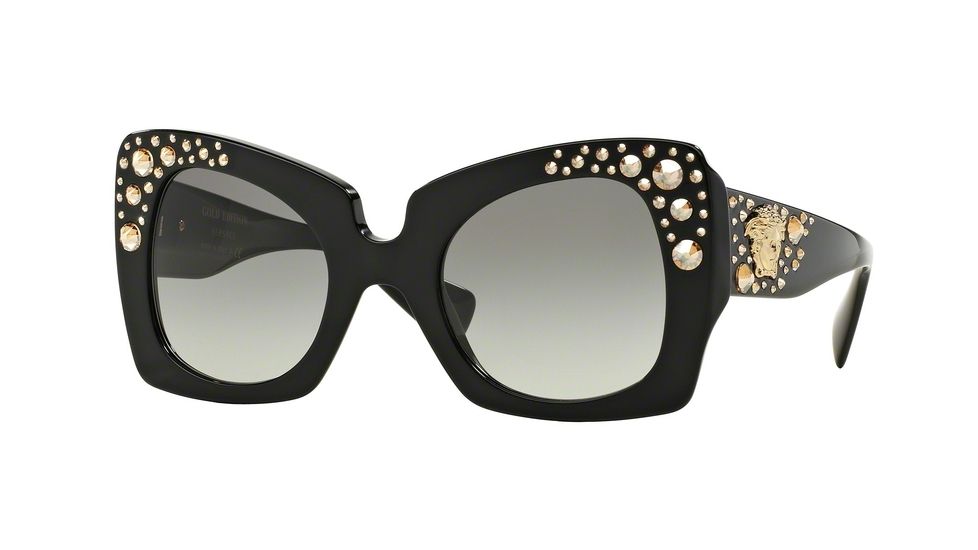 Versace VE4308B Single Vision Prescription Sunglasses VE4308B-K00111-52 - Lens Diameter 52 mm, Frame Color Black Gold Edition