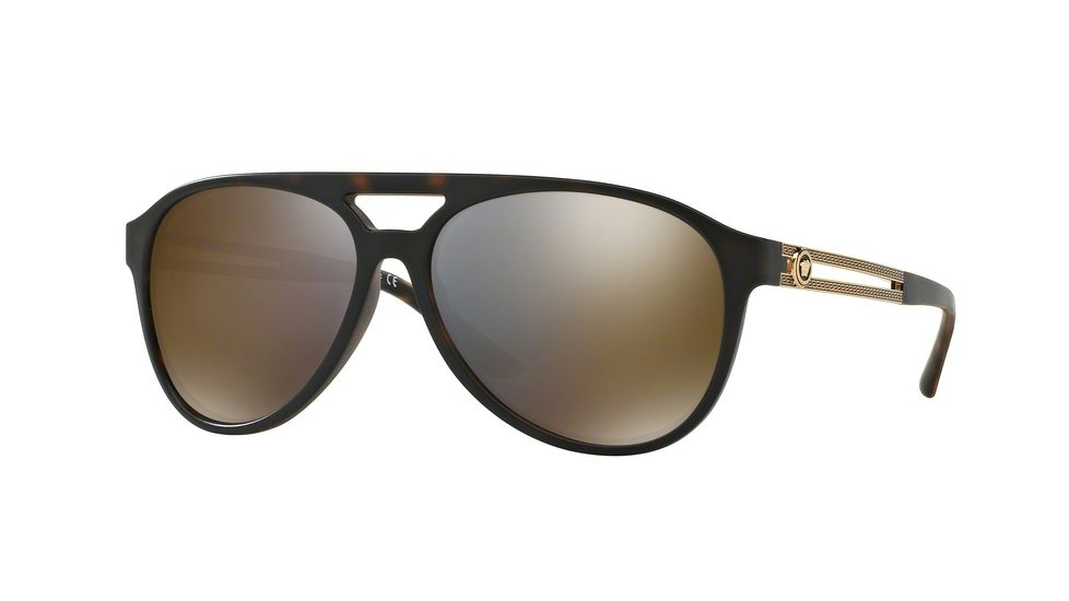 Versace VE4312 Progressive Prescription Sunglasses VE4312-51814T-60 - Lens Diameter 60 mm, Frame Color Matte Havana