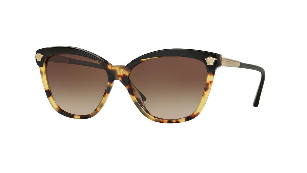 Versace VE4313 Sunglasses 517713-57 - Black / Havana Frame, Brown Gradient Lenses