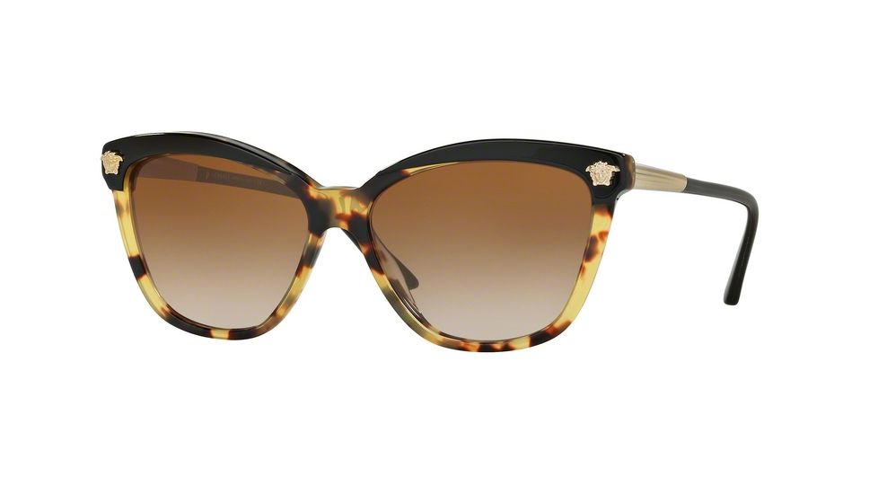 Versace VE4313 Sunglasses 5177T5-57 - Black / Havana Frame, Polar Brown Gradient Lenses