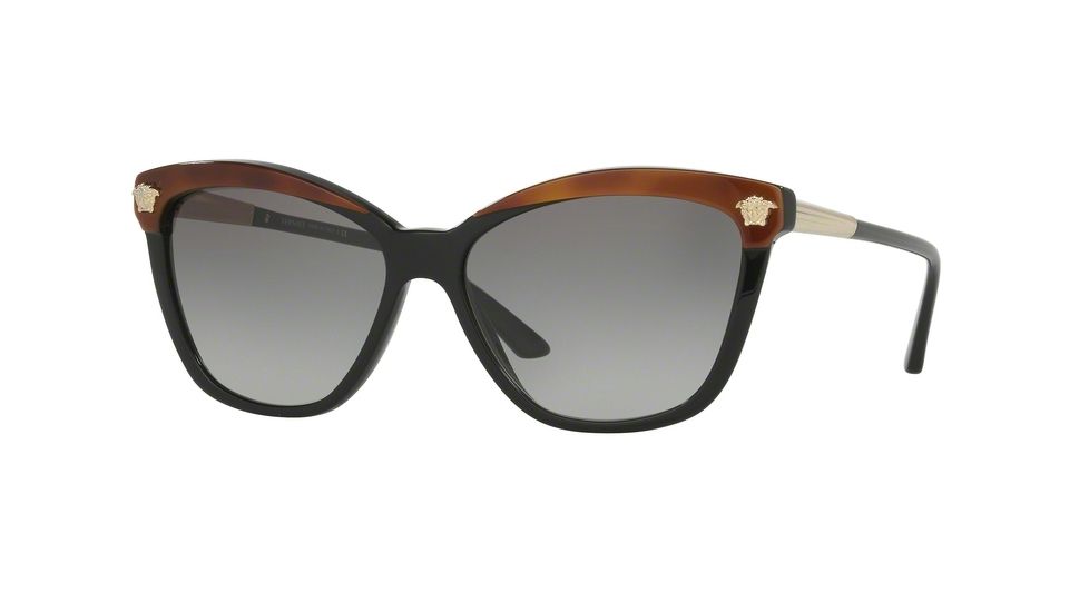 Versace VE4313 Sunglasses 518011-57 - Havana Black Frame, Grey Gradient Lenses