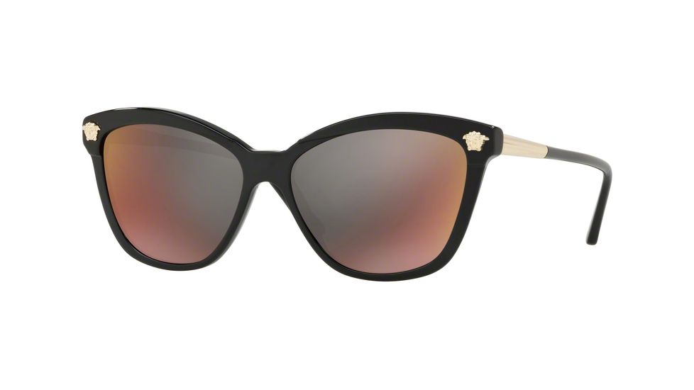 Versace VE4313 Sunglasses GB1/W6-57 - Black Frame, Dark Grey Mirror Red Lenses