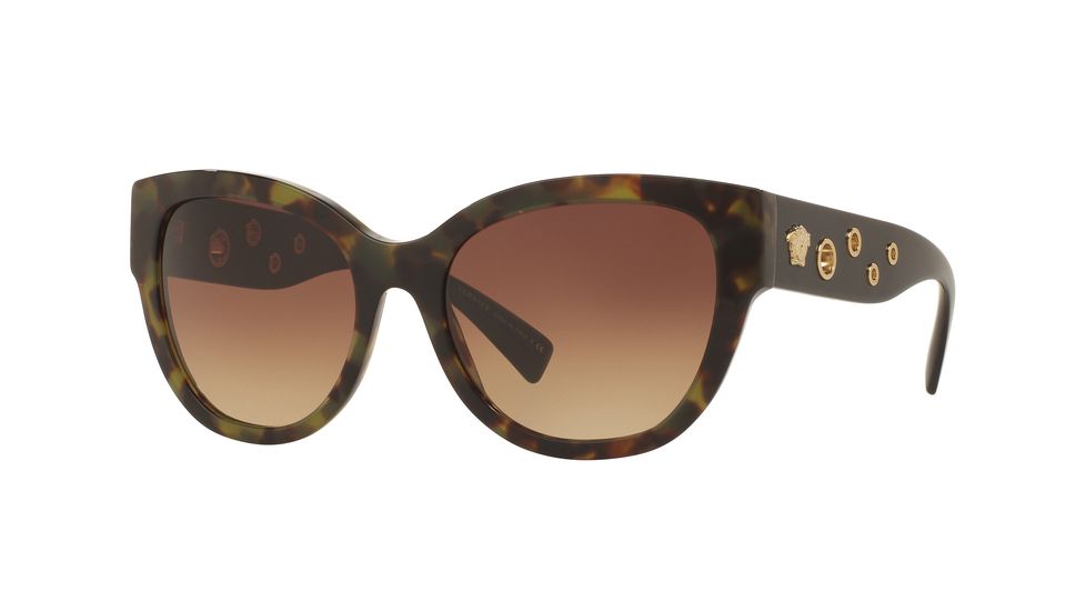 Versace VE4314 Single Vision Prescription Sunglasses VE4314-518313-56 - Lens Diameter 56 mm, Frame Color Avana Military