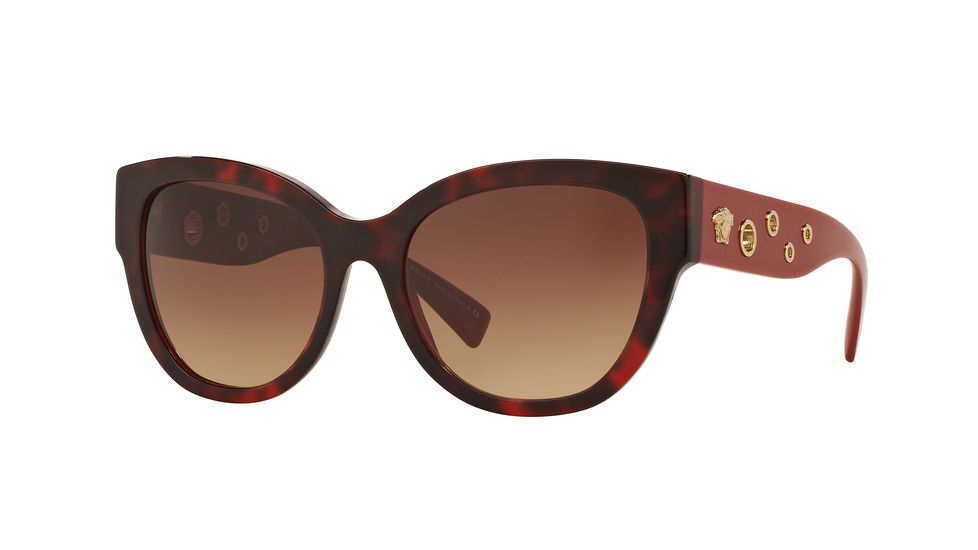 Versace VE4314 Single Vision Prescription Sunglasses VE4314-518413-56 - Lens Diameter 56 mm, Frame Color Havana Bordeaux