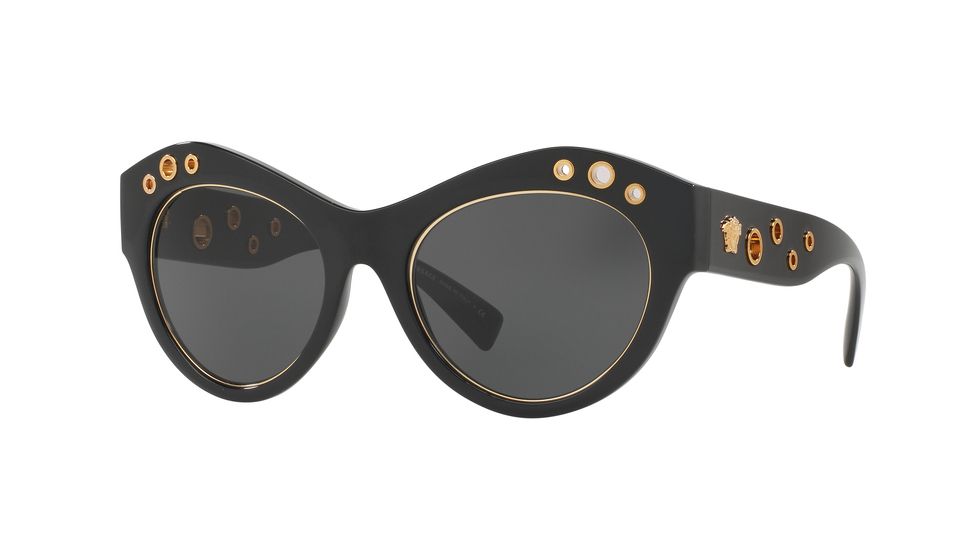 Versace VE4320 Sunglasses GB1/87-54 - Black Frame, Gray Lenses
