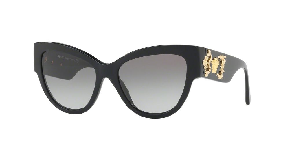 Versace VE4322 Single Vision Prescription Sunglasses VE4322-GB1-11-55 - Lens Diameter 55 mm, Frame Color Black