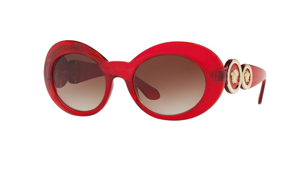 Versace VE4329 Single Vision Prescription Sunglasses VE4329-193-13-53 - Lens Diameter 53 mm, Frame Color Transpernte Red