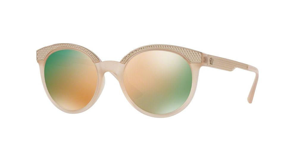 Versace VE4330 Single Vision Prescription Sunglasses VE4330-52074Z-53 - Lens Diameter 53 mm, Frame Color Matte Opal Powder