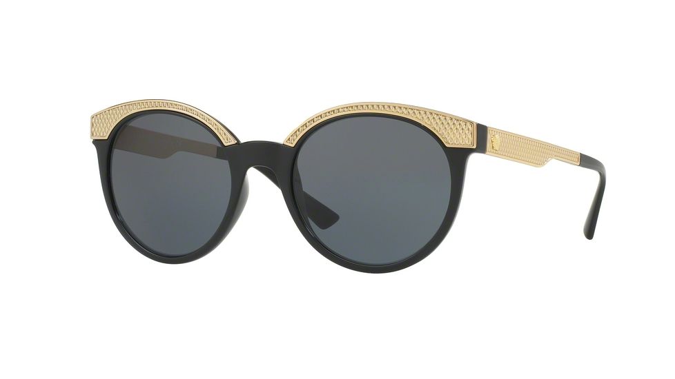 Versace VE4330 Single Vision Prescription Sunglasses VE4330-GB1-87-53 - Lens Diameter 53 mm, Frame Color Black