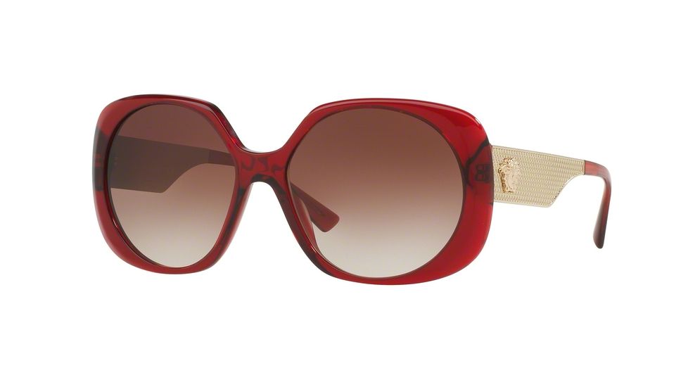 Versace VE4331A Progressive Prescription Sunglasses VE4331A-388-13-57 - Lens Diameter 57 mm, Frame Color Transparent / Red