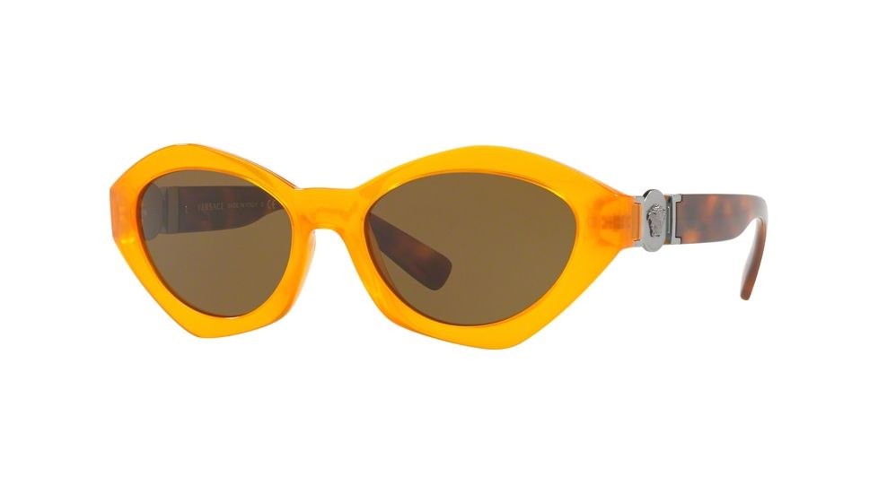 Versace VE4334 Progressive Prescription Sunglasses VE4334-525773-54 - Lens Diameter 54 mm, Frame Color Transparent Orange