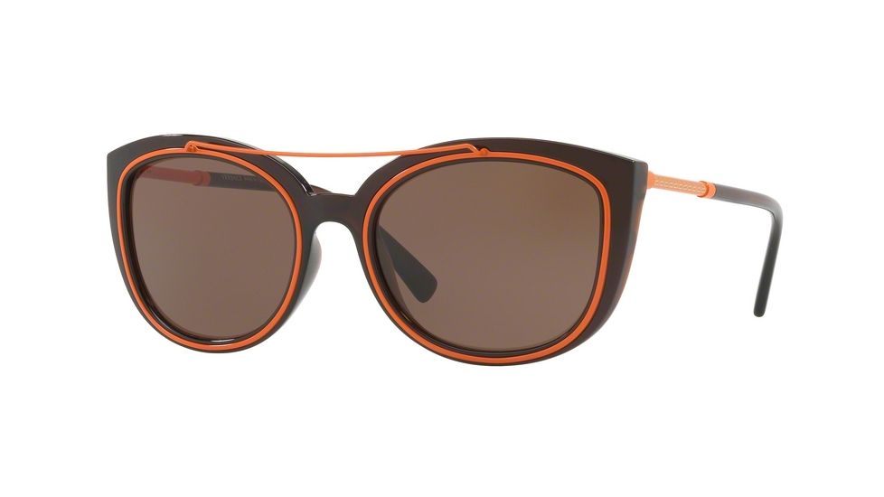 Versace VE4336 Progressive Prescription Sunglasses VE4336-509373-56 - Lens Diameter 56 mm, Frame Color Transparent Brown