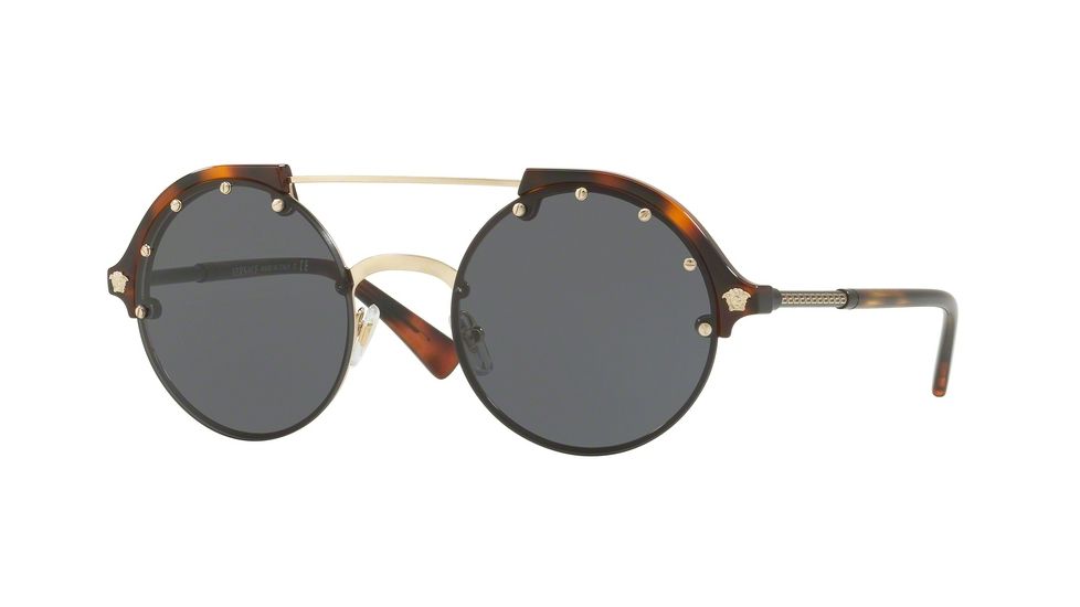 Versace VE4337 Single Vision Prescription Sunglasses VE4337-260-87-53 - Lens Diameter 53 mm, Frame Color Pale Gold/Yellow Havana