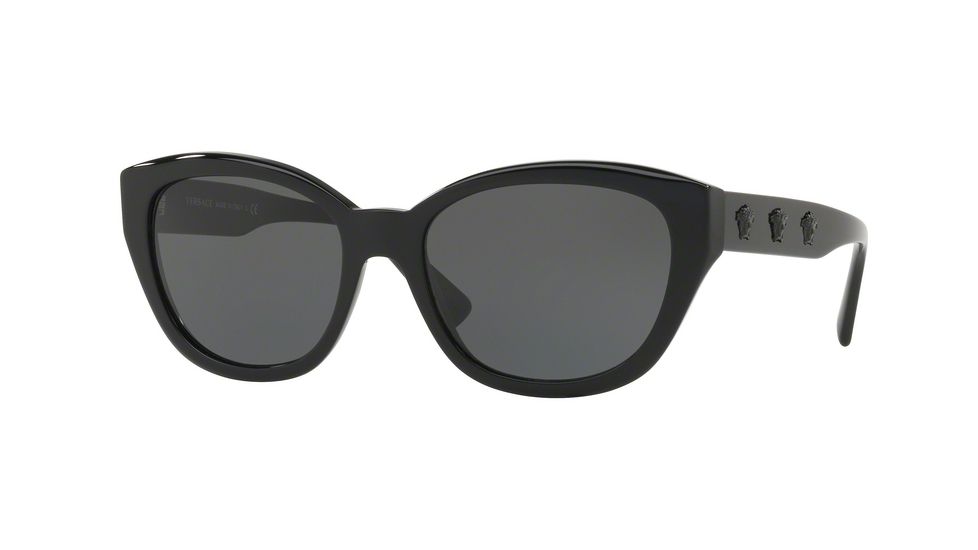 Versace VE4343 Progressive Prescription Sunglasses, 56mm, Black, VE4343-GB1-87-56-PRO