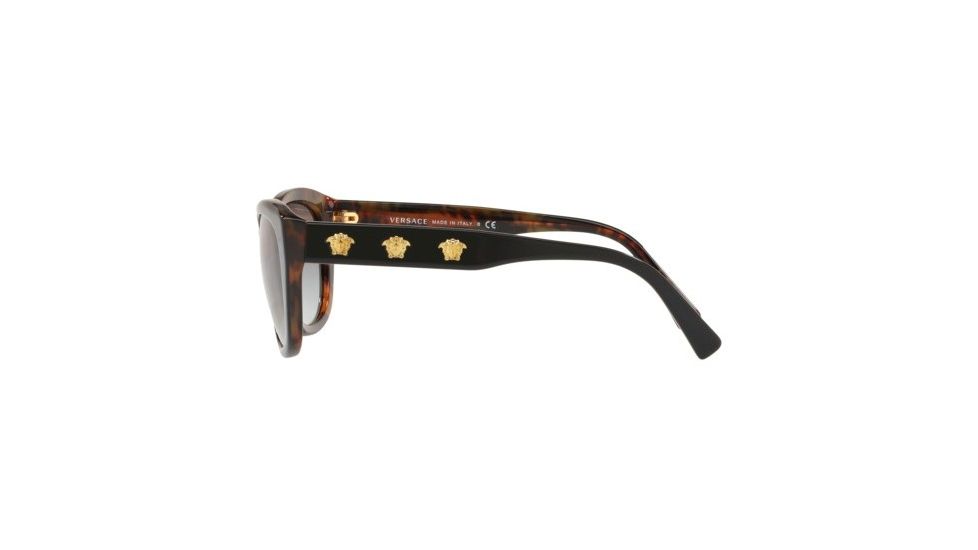 Versace VE4343 Progressive Prescription Sunglasses, 56mm, Black / Havana, VE4343-913-11-56-PRO