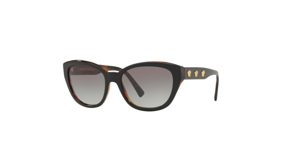 Versace VE4343 Progressive Prescription Sunglasses, 56mm, Black / Havana, VE4343-913-11-56-PRO
