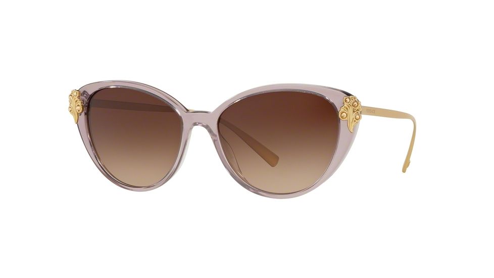 Versace VE4351B Progressive Prescription Sunglasses, 55mm, Transparent Violet, VE4351B-527313-55-PRO