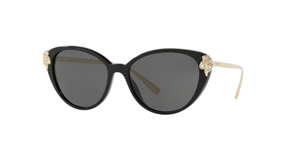 Versace VE4351B Progressive Prescription Sunglasses, 55mm, Black, VE4351B-GB1-87-55-PRO