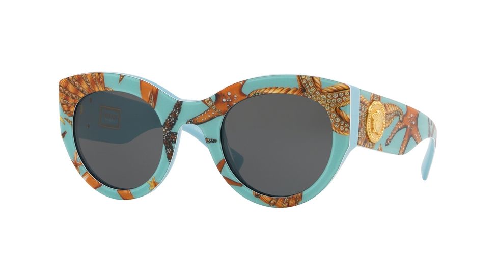 Versace VE4353A Sunglasses 528487-51 - Sea/Azure Frame, Grey Lenses