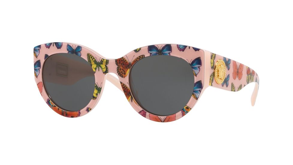 Versace VE4353A Sunglasses 528687-51 - Butterfly/Pink Frame, Grey Lenses