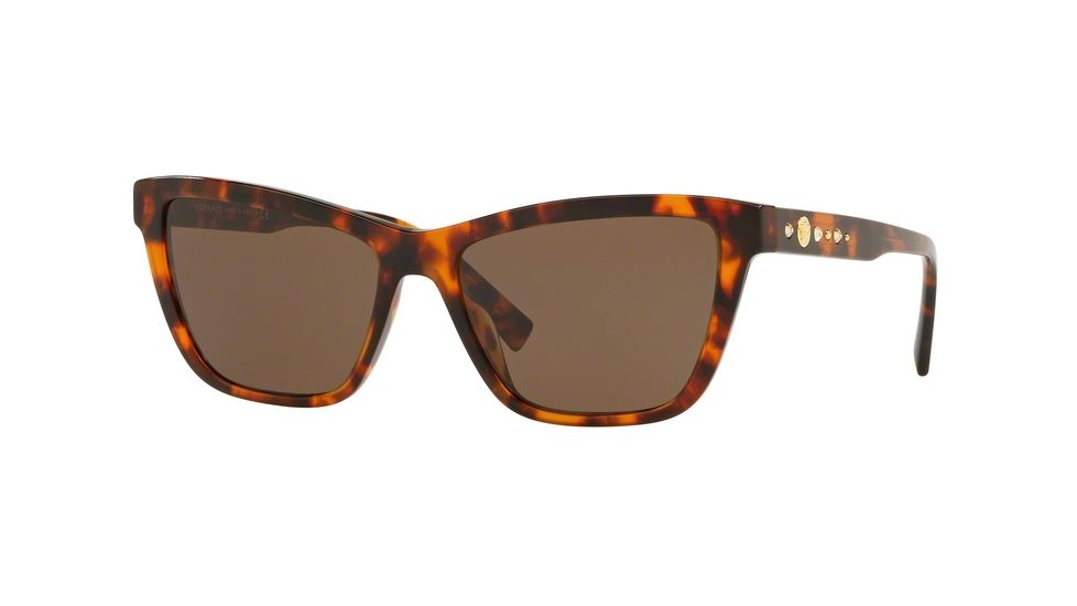 Versace VE4354B Sunglasses 524473-55 - Havana Frame, Brown Lenses