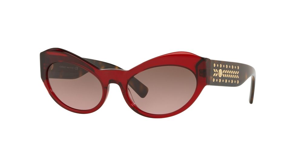 Versace VE4356 Sunglasses 388/14-54 - Transparent / Red Frame, Violet Gradient Brown Lenses
