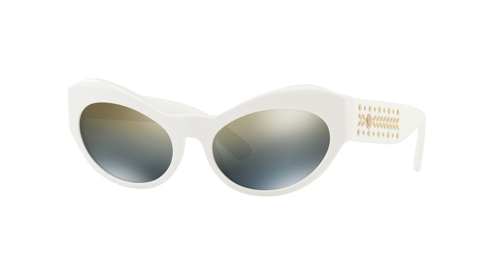 Versace VE4356 Sunglasses 401/Y9-54 - White Frame, Dark Grey Mirror Gold Gradient Lenses
