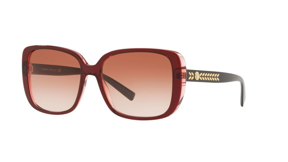 Versace VE4357 Prescription Sunglasses, 56mm, Transparent / Red, VE4357-529013-56-SV