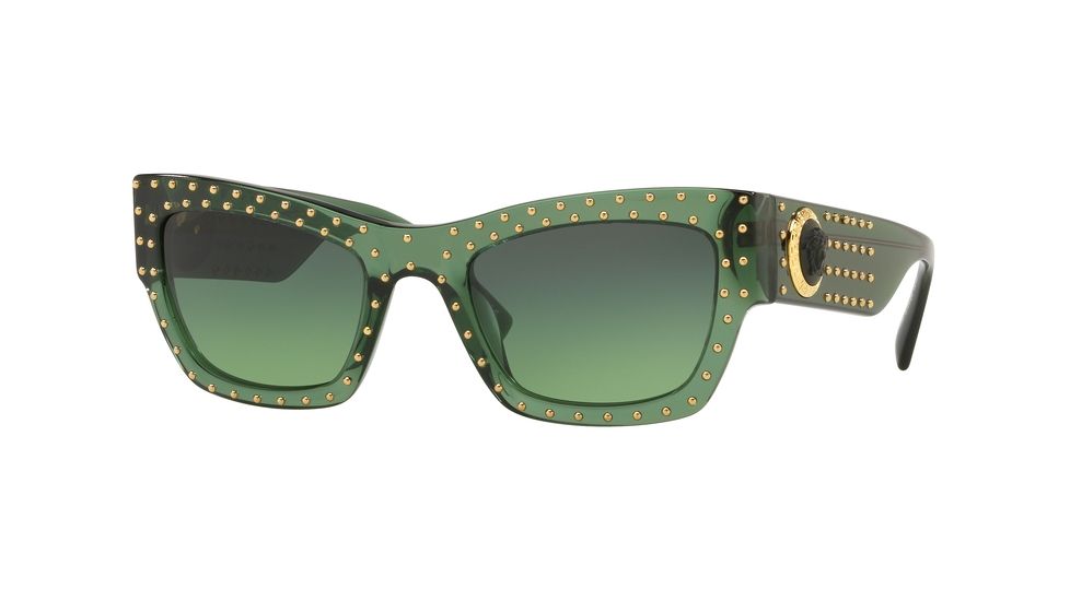 Versace VE4358 Sunglasses 51442A-52 - Transparent Green Frame, Green Gradient Green Lenses