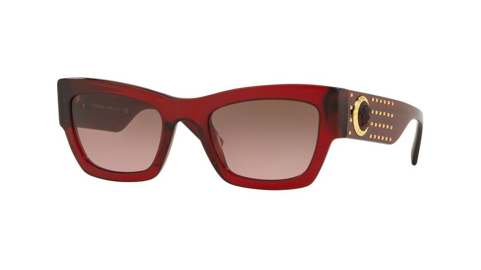 Versace VE4358 Sunglasses 529714-52 - Transparent / Red Frame, Violet Gradient Brown Lenses