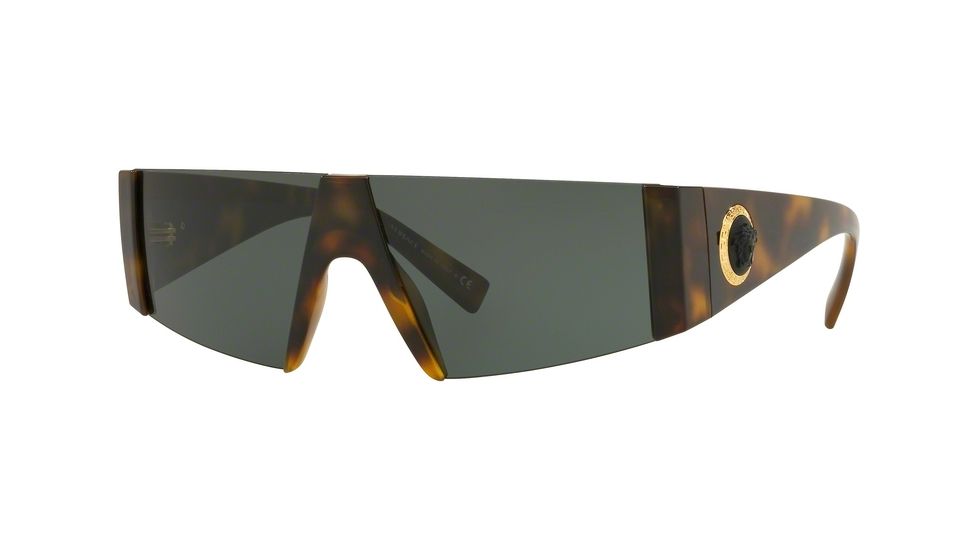 Versace VE4360 Sunglasses 527671-36 - Havana Frame, Green Lenses