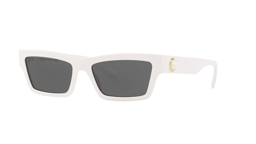 Versace VE4362 Progressive Prescription Sunglasses, 55mm, White, VE4362-401-87-55-PRO