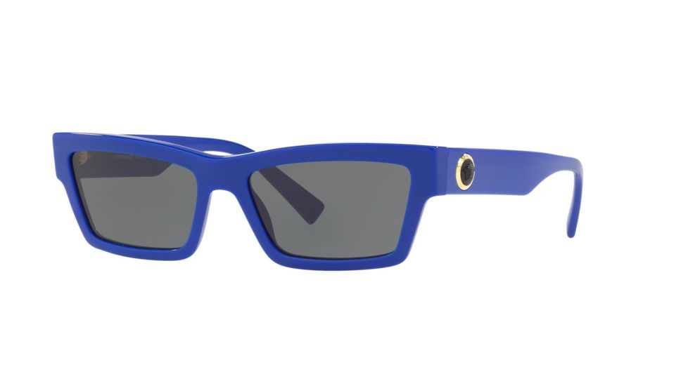 Versace VE4362 Progressive Prescription Sunglasses, 55mm, Blue, VE4362-529487-55-PRO
