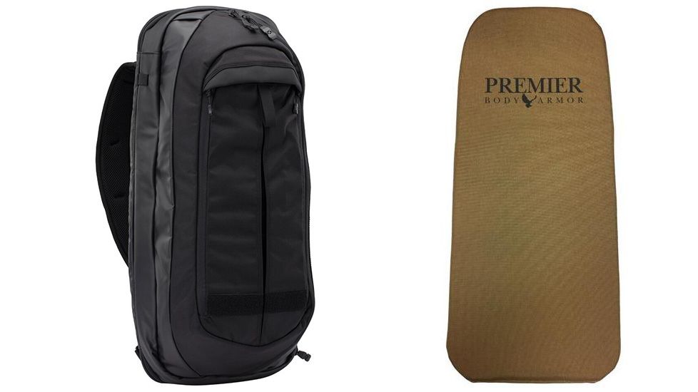 Vertx Commuter XL 23L Backpack with Premier Body Armor Brown Ballistic Panel, Black, F1 VTX5076 IBK/GBK NA-KIT2