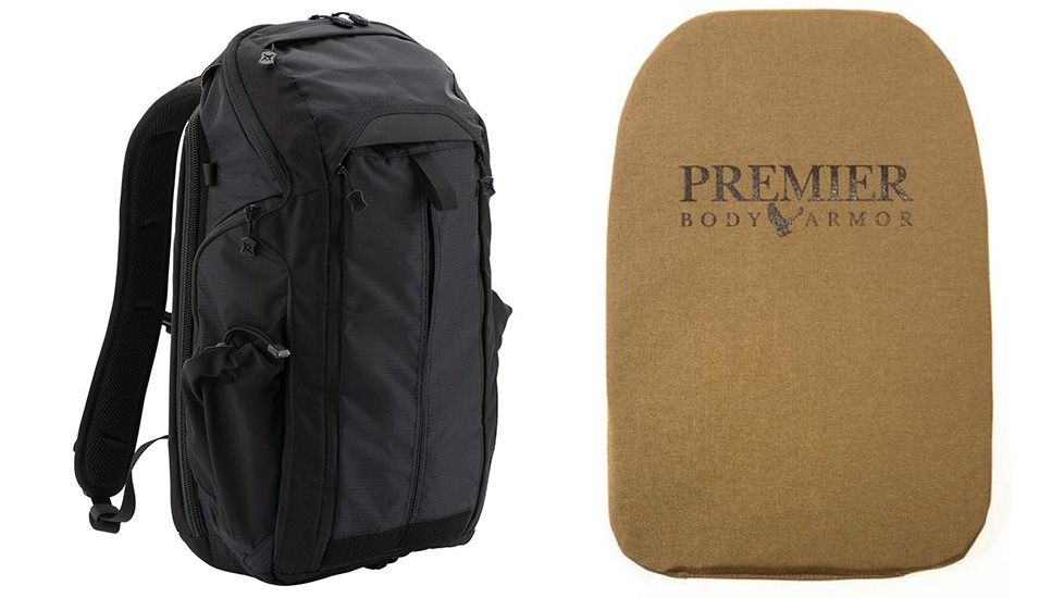 Vertx Gamut 2.0 Backpack, 25 liters, Premier Body Armor Ballistic Panel, Black, F1 VTX5016 IBK NA-KIT2