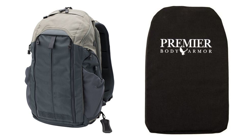 Vertx Gamut 2.0 Backpack, 25 liters, Premier Body Armor Ballistic Panel, Grey Matter/Smoke Grey, F1 VTX5016 GRM/SMG NA-KIT1