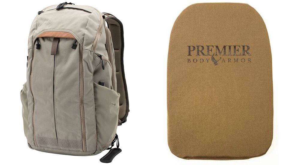 Vertx Gamut 2.0 Backpack, 25 liters, Premier Body Armor Ballistic Panel, Hard Khaki, F1 VTX5016 HKH NA-KIT2