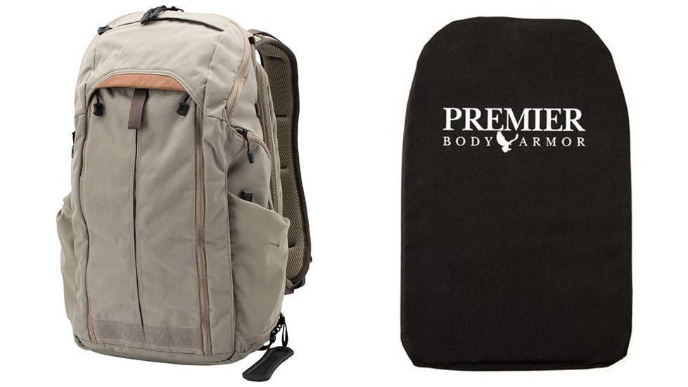 Vertx Gamut 2.0 Backpack, 25 liters, Premier Body Armor Ballistic Panel, Hard Khaki, F1 VTX5016 HKH NA-KIT1