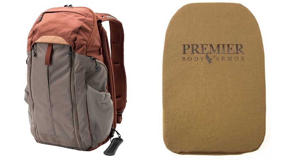 Vertx Gamut 2.0 Backpack, 25 liters, Premier Body Armor Ballistic Panel, Sienna/Shock Cord, F1 VTX5016 SI/SHC NA-KIT2
