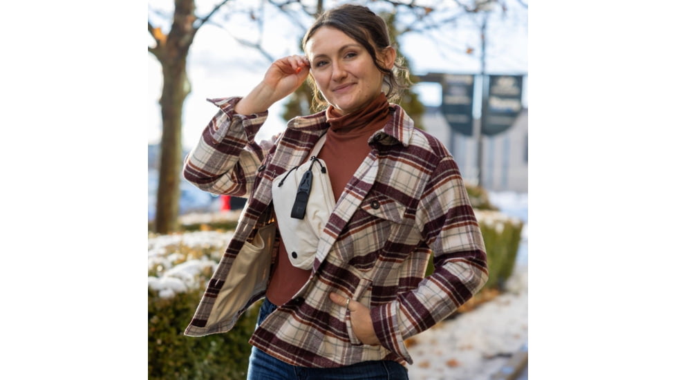 Vertx Lena Long Sleeve Shirt Jacket - Womens, Burnt Cherry Plaid, Large, F1 VTX7039 BRCP LARGE N/A